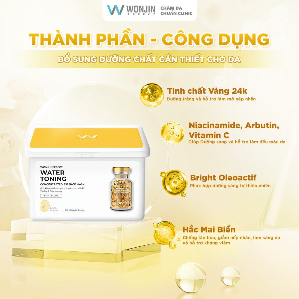 [Hộp 30 miếng] Mặt Nạ Giúp Dưỡng Da WonJin Effect Mask 350g
