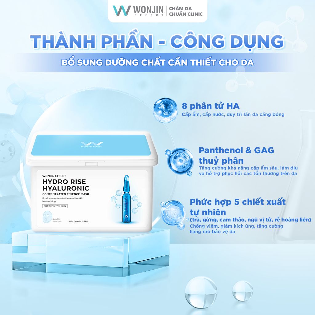 [Hộp 30 miếng] Mặt Nạ Giúp Dưỡng Da WonJin Effect Mask 350g