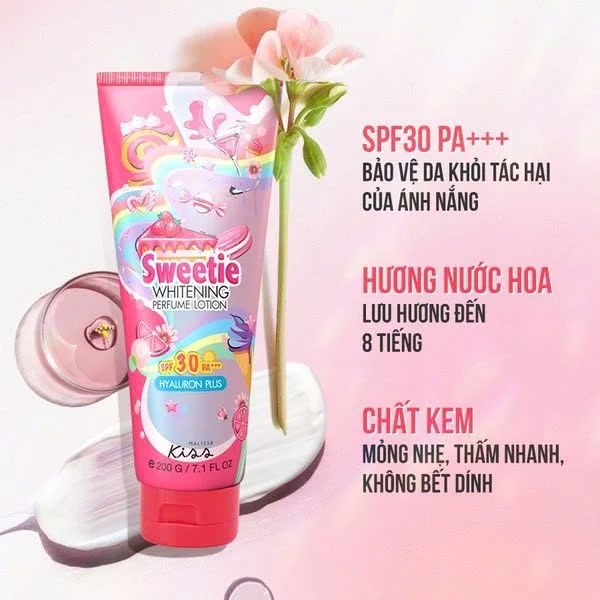 Sữa Dưỡng Thể Malissa Kiss Sáng Da Whitening Perfume Body Lotion SPF30 PA +++