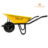  Xe rùa thùng nhựa vàng KE, sườn sơn tĩnh điện, bánh hơi 3.50-8, tải trọng 150 Kg 