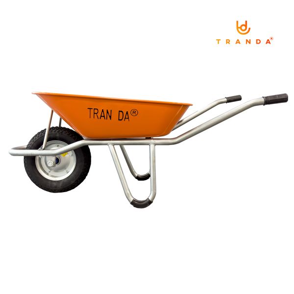 Xe rùa thùng tôn cam dày 0.9mm, sườn mạ kẽm, bánh hơi 3.50-8, tải trọn ...