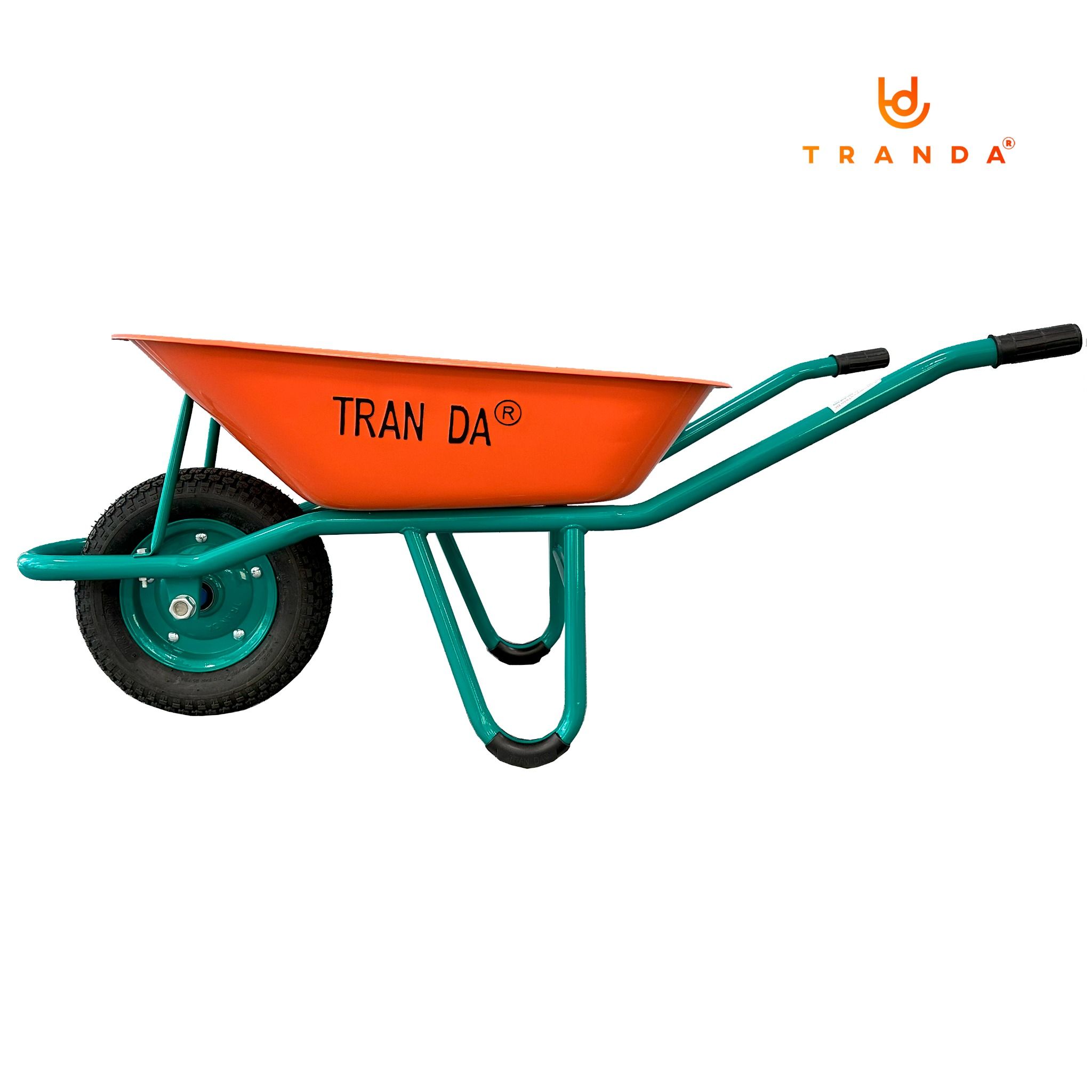  Xe rùa thùng tôn cam dày 0.9mm, sườn sơn tĩnh điện, bánh hơi 3.50-8, tải trọng 150 Kg 