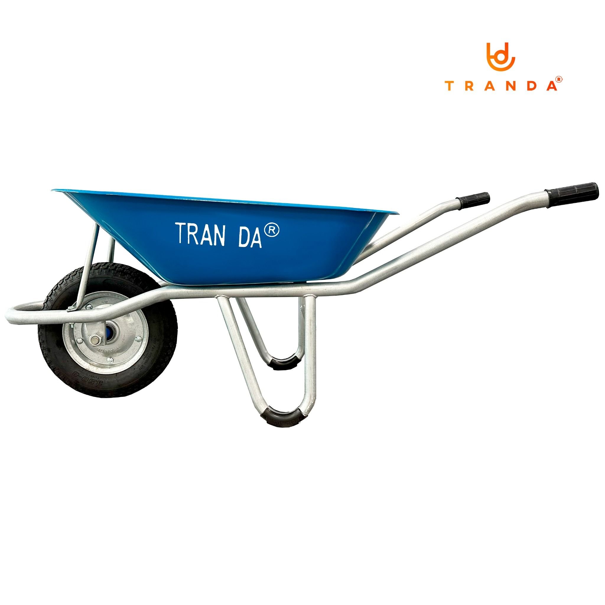  Xe rùa thùng tôn xanh dương dày 1.1mm, sườn mạ kẽm, bánh hơi 3.50-8, tải trọng 180 Kg 