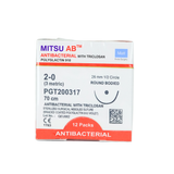  CHỈ TAN TỔNG HỢP ĐA SỢI MERIL MITSU AB (POLYGLACTIN 910 CÓ TRICLOSAN) SỐ 2/0, DÀI 70CM, KIM TRÒN 1/2C, DÀI 26MM, PGT200317 (HỘP 12 TÉP) 