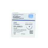  CHỈ KHÔNG TAN TỔNG HỢP ĐƠN SỢI MERIL FILAPROP (POLYPROPYLENE) SỐ 2/0, DÀI 75CM, KIM TRÒN 1/2C, DÀI 26MM, PPL208833 (HỘP 12 TÉP) 
