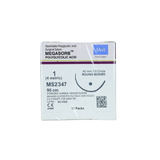  CHỈ TAN TỔNG HỢP ĐA SỢI MERIL MEGASORB (POLYGLYCOLIC ACID) SỐ 1, DÀI 90CM, KIM TRÒN 1/2C, DÀI 40MM, MS2347 (HỘP 12 TÉP) 