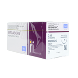  CHỈ TAN TỔNG HỢP ĐA SỢI MERIL MEGASORB (POLYGLYCOLIC ACID) SỐ 3/0, DÀI 75CM, KIM TRÒN 1/2C, DÀI 26MM, MS300242 (HỘP 12 TÉP) 