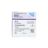  CHỈ TAN TỔNG HỢP ĐA SỢI MERIL MITSU (POLYGLACTIN 910) SỐ 4/0, DÀI 75CM, KIM TRÒN 1/2C, DÀI 17MM, PGN409106 (HỘP 12 TÉP) 