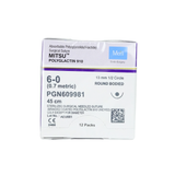  CHỈ TAN TỔNG HỢP ĐA SỢI MERIL MITSU (POLYGLACTIN 910) SỐ 6/0, DÀI 45CM, KIM TRÒN 1/2C, DÀI 13MM, PGN609981(HỘP 12 TÉP) 