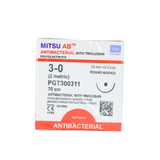  CHỈ TAN TỔNG HỢP ĐA SỢI MERIL MITSU AB (POLYGLACTIN 910 CÓ CHẤT TRICLOSAN) SỐ 3/0, DÀI 70CM, KIM TRÒN 1/2C, DÀI 22MM, PGT300311 (HỘP 12 TÉP) 