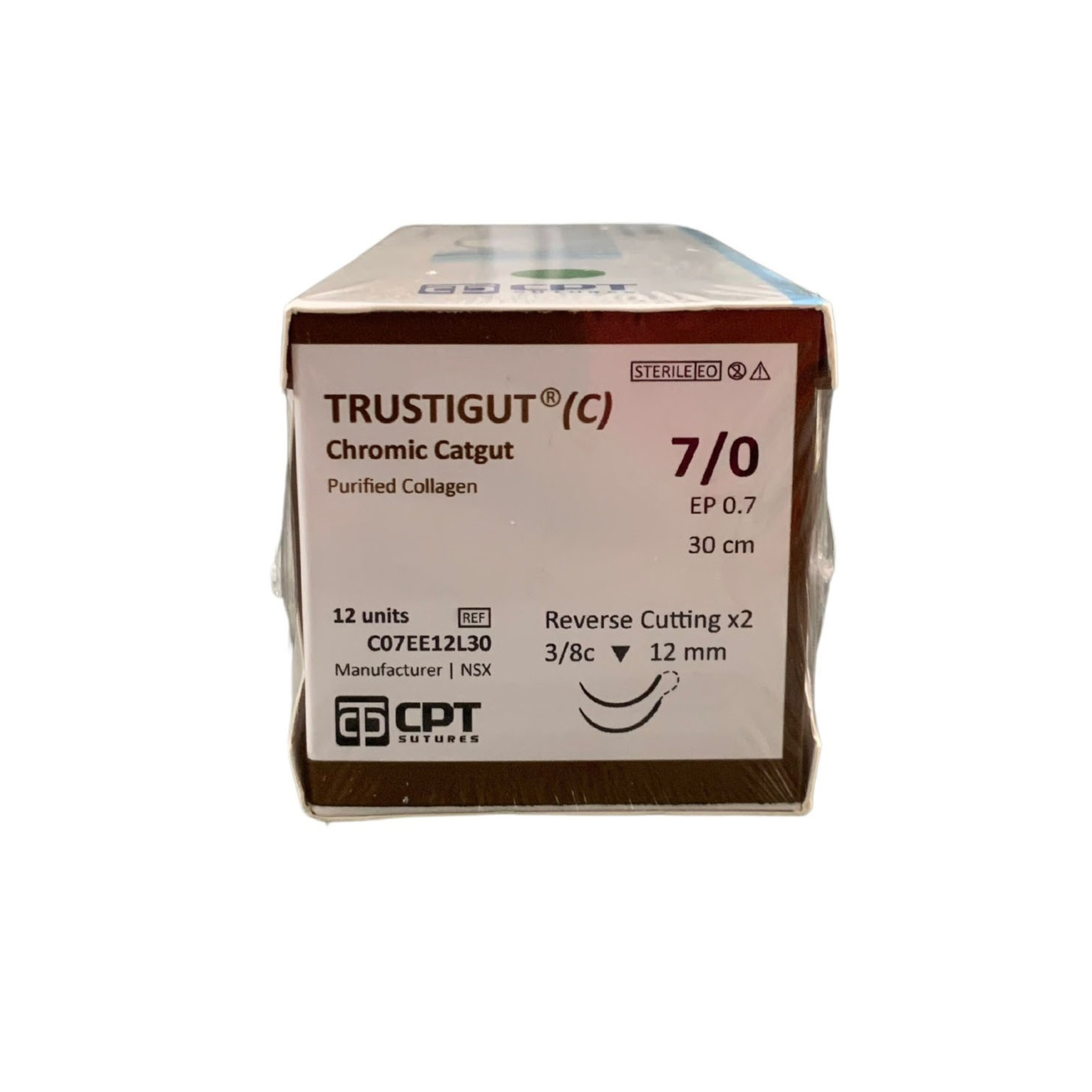  CHỈ PHẪU THUẬT TỰ TIÊU TAN CHẬM CPT TRUSTIGUT® (C) CHROMIC CATGUT số 7/0 - C07EE12L30 