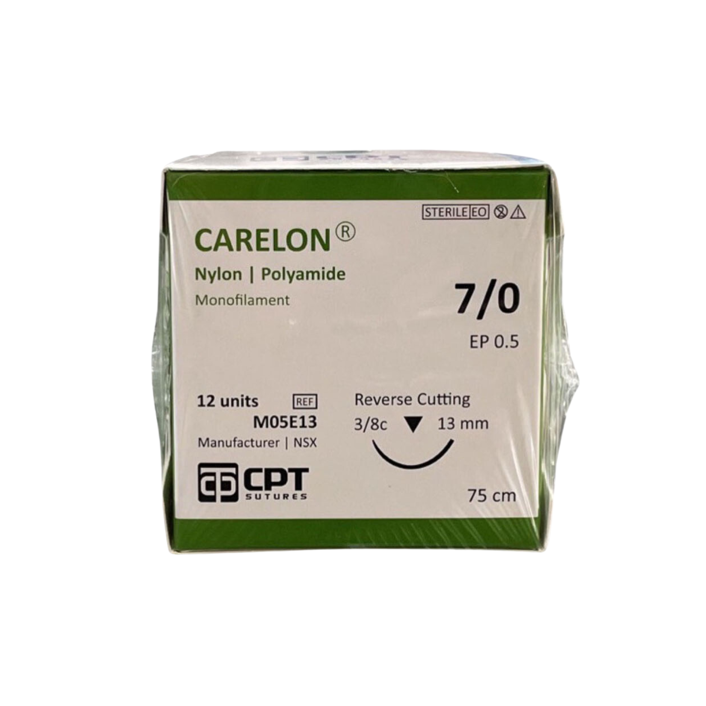  CHỈ PHẪU THUẬT KHÔNG TIÊU DÙNG TRONG THẨM MỸ CPT CARELON NYLON Số 7/0 - M05E13 (hộp 12 tép) 
