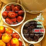  Táo Tàu Đen Mix Táo Đỏ Tân Cương Sấy Dẻo 100% Không Đường - Lon 450gram 