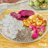  Trà Vải Hoa Hồng (Cốt Vải Hòa Tan, Thanh Long, Long Nhãn, Hoa Hồng, Hạt Chia, Đường Phèn)  - Hộp 5 Set & 1 Set 