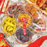  Hộp Quà Hoa Mai Mix 6 Loại Trái Cây Sấy Muối Ớt  - Hộp Quà Tết Lục Vị  (Dâu Tây/Cóc/Ổi Hồng/Thơm/ Xoài/Mận Sấy Muối Ớt) 