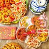  Hộp Khô Hoa Mai Lục Vị (Khô Bò/ Khô Mực Cán/ Khô Mực Sợi Hấp Dừa/ Khô Heo Tỏi/ Chà Bông Ruốc Heo/ Khô Gà) - Hộp Quà Tết 