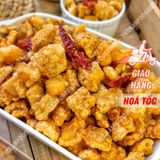  Tóp Mỡ Liền Da Muối Tỏi - Mắm Hành + Da Heo + Da Gà + Da Cá Túi 1kg 