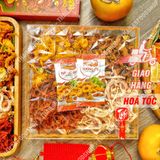  Hộp Quà Kim Cương Mix 4 Vị Thịt Khô (Khô Bò/ Khô Mực Sợi Hấp Dừa/ Khô Heo Tỏi/ Khô Gà) 
