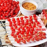  Chùm Ruột Xiên Que Tuổi Thơ Kèm Muối Chấm Hộp 400gr (Hộp 22 Xiên) 
