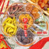  Hộp Quà Hoa Mai Mix 6 Loại Trái Cây Sấy Muối Ớt - Hộp Quà Tết Lục Vị (Dâu Tây/Cóc/Ổi Hồng/Thơm/ Xoài/Mận Sấy Muối Ớt) 