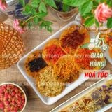  Cơm Cháy Mix Lục Vị - Vĩ 6 Miếng Cơm Cháy & 6 Loại Topping (Khô Gà, Khô Bò, Rong Biển, Mực Tẩm Vị, Chà Bông, Ruốc Tép) 
