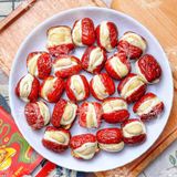  Táo Đỏ Kẹp Sữa Nhân Hạt Điều (Burger táo đỏ nhân marshmallow sữa kẹp hạt điều) Túi 500gr 