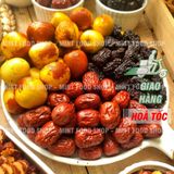  Táo Tàu Đen Mix Táo Đỏ Tân Cương Sấy Dẻo 100% Không Đường - Lon 450gram 