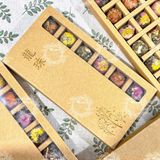  Trà Phổ Nhĩ Hoa Hộp Quà 18 Viên Kèm Túi Xách Siêu Xịn Sò (Trà Phổ Nhĩ Nở Hoa - Trà Pu'er Vân Nam - Trà Kim Qua Cống) 