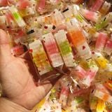  Mứt Rau Câu Sữa (Mứt rau câu 2 màu - Mứt rau câu giòn) -  Lon 400gr 