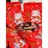  Hộp Bánh Quà Tết - Hộp Bánh Quy Mèo Trắng - Mèo Vàng Hộp 268gram 