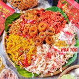  Hộp Khô Hoa Mai Lục Vị (Khô Bò/ Khô Mực Cán/ Khô Mực Sợi Hấp Dừa/ Khô Heo Tỏi/ Chà Bông Ruốc Heo/ Khô Gà) - Hộp Quà Tết 