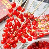  Chùm Ruột Xiên Que Tuổi Thơ Kèm Muối Chấm Hộp 400gr (Hộp 22 Xiên) 