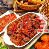  Khô Bò Hồng Ngự Cháy Tỏi Lon 150Gram 