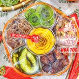  Hộp Quà Hoa Mai Mix 6 Loại Trái Cây Sấy Dẻo - Hộp Quà Tết Lục Vị (Đu Đủ/Vỏ Bưởi Đường Phèn/Vỏ Bưởi Thái/Kiwi/Xoài) H760g 