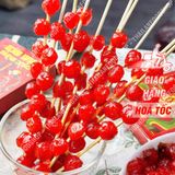  Chùm Ruột Xiên Que Tuổi Thơ Kèm Muối Chấm Hộp 400gr (Hộp 22 Xiên) 