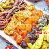  Hộp Quà Hoa Mai Mix 6 Loại Trái Cây Sấy Muối Ớt - Hộp Quà Tết Lục Vị (Dâu Tây/Cóc/Ổi Hồng/Thơm/ Xoài/Mận Sấy Muối Ớt) 