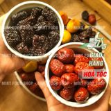  Táo Tàu Đen Mix Táo Đỏ Tân Cương Sấy Dẻo 100% Không Đường - Lon 450gram 