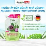  Nước tẩy rửa bề mặt nhà vệ sinh Almawin Hữu Cơ Hương Bạc Hà 500ml HMH.8032499, loại túi châm lại 