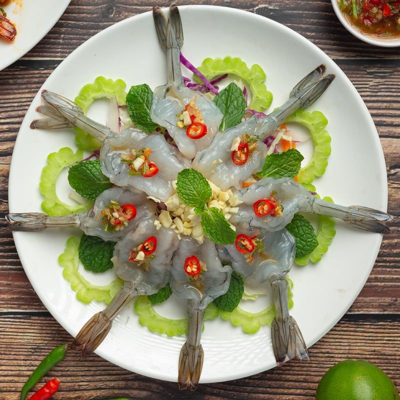  Gỏi tôm tê tái 