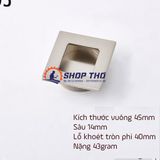  Tay kéo âm cao cấp - hình vuông màu bạc 