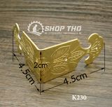  Góc hộp giả cổ K230 đồng thau 45x45x20mm màu vàng 