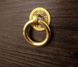  Móc kéo  núm kéo tròn đồng thau màu vàng 