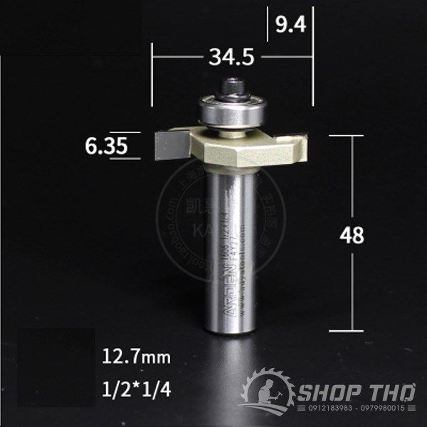  Mũi phay cuốc rãnh Arden 1606 có bi 1/2*1/4 