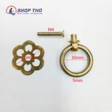  Núm kéo móc tròn đồng thau  AH1392-3cm mầu vàng 