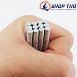  Nam châm đất hiếm hạt tròn 8x1.5mm mạ kẽm 