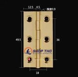  Bản lề lá chất liệu đồng thau màu vàng cỡ 2'' loại dày 