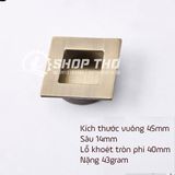  Tay kéo âm cao cấp - hình vuông màu vàng 