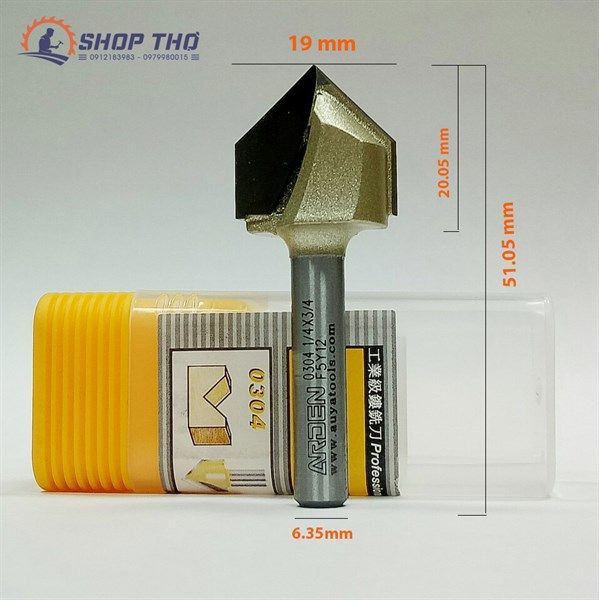  Mũi phay 3D Arden 0304 - 1/4*3/4 