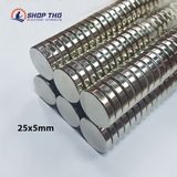  Nam châm hạt tròn 25x5mm không lỗ 