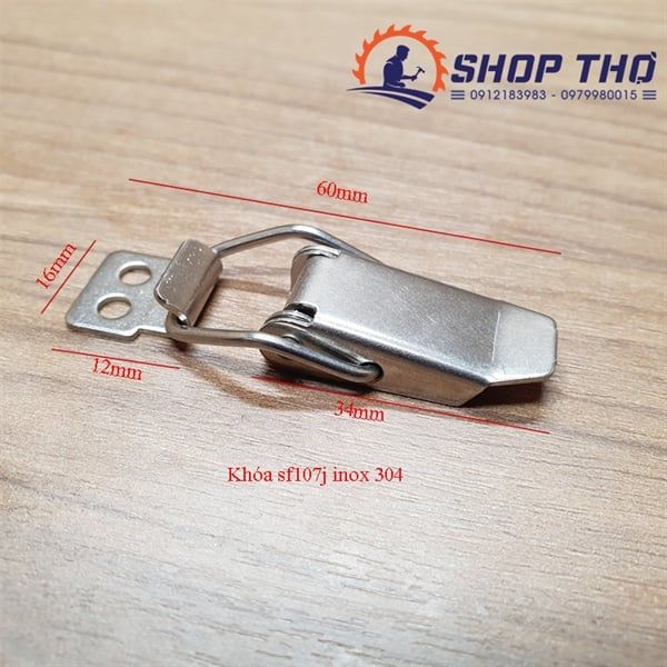  Khóa mỏ vịt, Khóa inox, Khóa Hộp , Khóa Hòm, Khóa Tủ Điện inox 304 : sf107J 